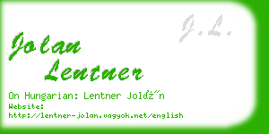 jolan lentner business card